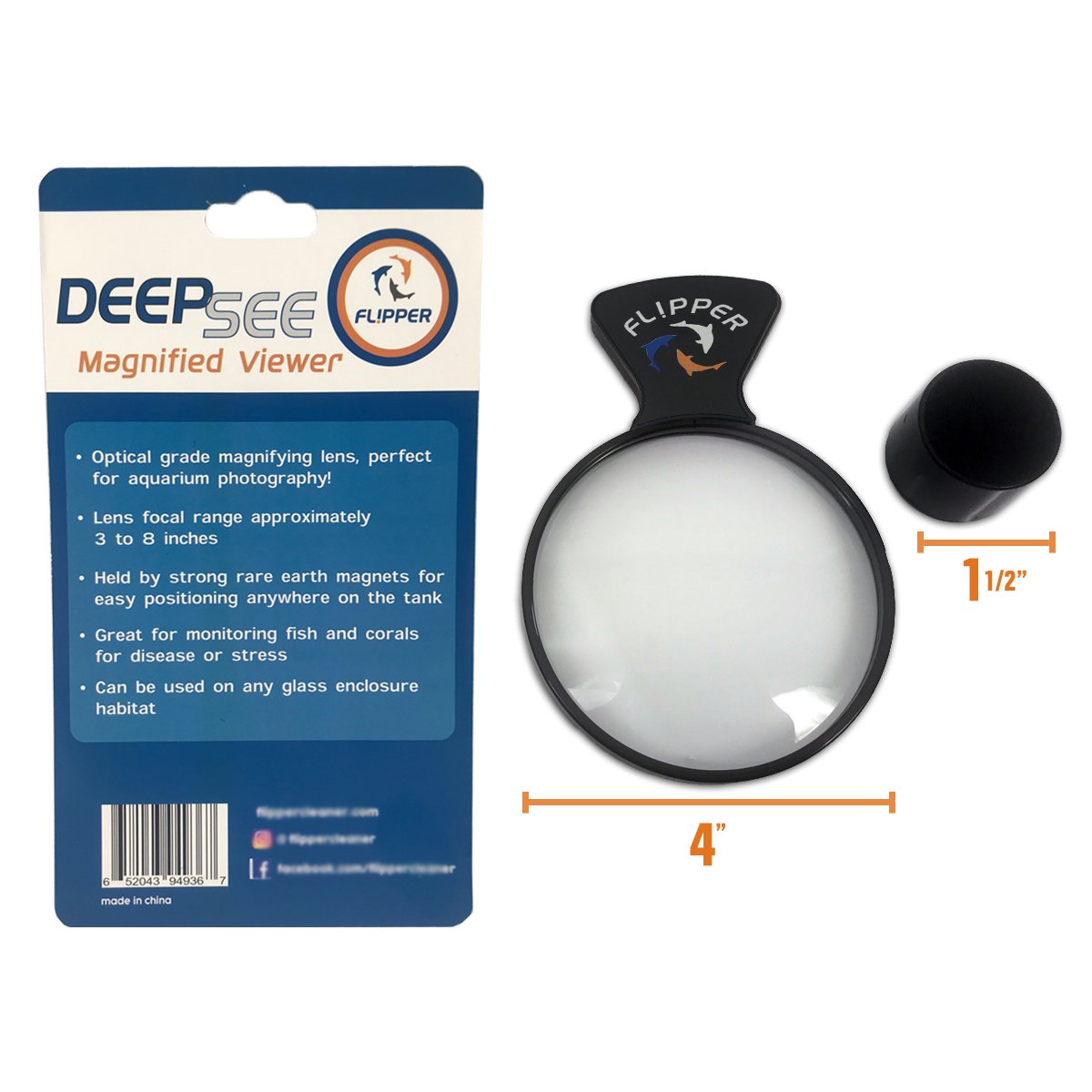 Flipper DeepSee Standard - Magnified Aquarium Viewer (4")