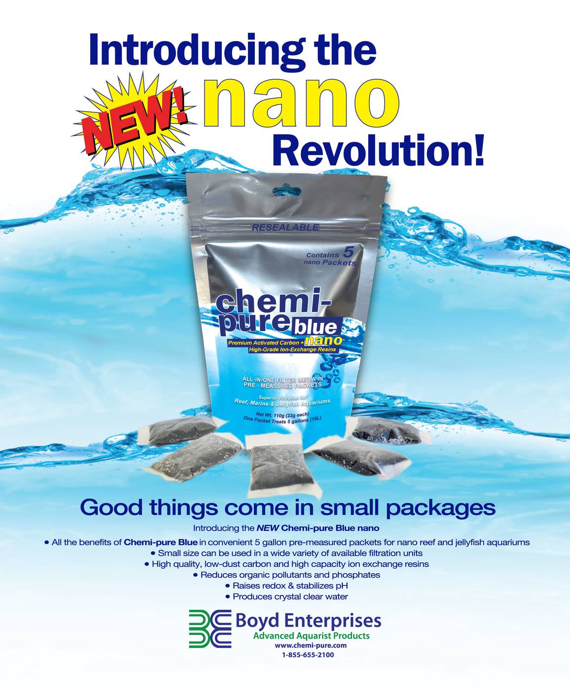 Chemi Pure Blue Nano - filtration media (5 sacks x 22g)